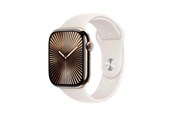 Smartwatch, Sporthorloge en Activity Tracker - Apple Watch Series 10 GPS + Cellular 46mm - Gold Titanium Case with Starlight Sport Band - S/M - MWYX3QN/A