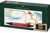 Schrijf- en tekengerei - Faber-Castell India ink PAP Dual Marker wallet of 5 - 162005