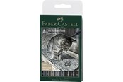 Schrijf- en tekengerei - Faber-Castell India ink Pitt Artist Pen Grey&Black 8ct - 167171