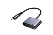 USB hub - Joyroom 2-in-1 Audio adapter SY-L02 Lightning to Double Lightning (black) USB hub - Zwart - SY-L02