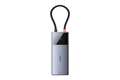 USB hub - Baseus Hub 6in1 Metal Gleam 2 Series USB-C to 2xUSB 3.0 +USB-C + HDMI + USB-C PD + Ethernet RJ45 USB hub - Grijs - B00061802813-00