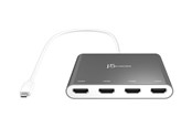 Beelscherm- en tv-kabel - j5create USB-C to 4-Port HDMI Multi Monitor Adapter - JCA366-N