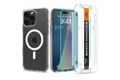 Mobiel - Beschermend glas - Spigen Ultra Hybrid MagSafe - white + Glass tR EZ Fit Pack - iPhone 16 Pro Max - ACS08141