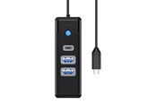 USB hub - ORICO Hub USB-C to 2x USB 3.0 + USB-C 5 Gbps 0.15m (Black) USB hub - 3 - USB 3.0 - Zwart - PWC2U-C3-015-BK-EP