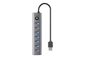 USB hub - ORICO CL7U USB-C to 7x USB 3.0 Hub Adapter (gray) USB hub - 7 - USB 3.0 - Grijs - CL7U-U3-10-GY-BP