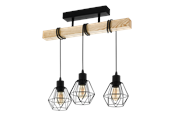 Lampen - EGLO TOWNSHEND 5 ceiling lamp black/brown - 44074