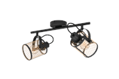 Lampen - EGLO DELLOW spot 2L black/brass - 43532