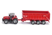 Speelgoedauto - SIKU Farmer - Massey Ferguson Tractor With Trailer - 1844