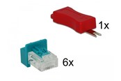 Accessoires - DeLOCK RJ45 Secure Clip With Plug Set (6-Pack) - 86425