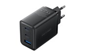 Mobiel - Adapters & Opladers - Vention Wall charger FERB0-EU 2xUSB-C USB- A 65W/65W/30W GaN (black) - FERB0-EU