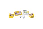 Pop, teddybeer en materiaal - Tidlo Wooden Dollhouse Furniture Living Room 9 pieces. - T0225