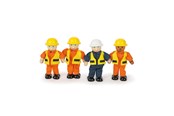 Pop, teddybeer en materiaal - Tidlo Wooden Dollhouse Dolls Construction Workers - T0241