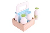 Houten speelgoed - Bigjigs Wooden Box with Milk Bottles 5 pcs. - BJ453