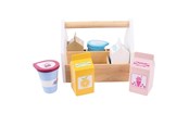 Houten speelgoed - Bigjigs Wooden Box with Dairy Products 7 pcs. - BJ456