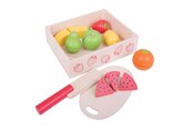 Doen-alsof spelen - Bigjigs Wooden Box with Cutting Fruit - BJ472