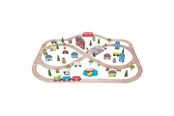 Houten speelgoed - Bigjigs Wooden Train Set City and Country 101 pieces. - bjt015