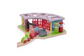 Houten speelgoed - Bigjigs Wooden Rails - Luxury Depot for 5 Trains - BJT192