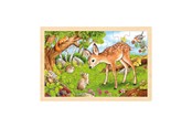 Puzzels - Goki Wooden Jigsaw Puzzle Deer 24 pcs. - 57325