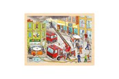 Puzzels - Goki Wooden Jigsaw Puzzle Fire Fighting 96pcs. Hout - 57336