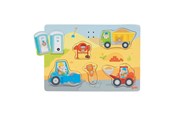 Puzzels - Goki Wooden Shape Puzzle Construction Site with Sound 6 pcs. Hout - 57369