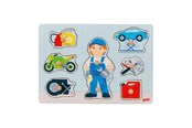 Puzzels - Goki Wooden Stud Puzzle Mechanic 8 pcs. Hout - 57407
