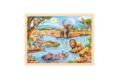 Puzzels - Goki Wooden Jigsaw Puzzle African Savanna 96pcs. Hout - 57347