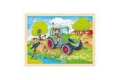 Puzzels - Goki Wooden Jigsaw Puzzle Tractor 96pcs. Hout - 57326