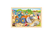 Puzzels - Goki Wooden Jigsaw Puzzle Construction Site 24 pc Hout - 57411