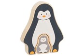 Puzzels - Goki Wooden Puzzle Standing Penguin 2 pcs. Hout - 57333