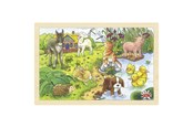 Puzzels - Goki Wooden Jigsaw Puzzle Baby Animals 24 pcs. Hout - 57890