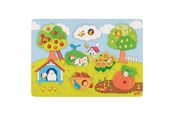 Puzzels - Goki Wooden Background Shape Puzzle in the Garden 8 pcs. Hout - 57473