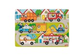 Puzzels - Goki Wooden Background Shape Puzzle in the Streets 7 pcs. Hout - 57474
