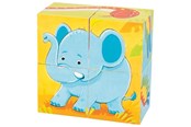 Puzzels - Goki Wooden Block Puzzle Wild Animals 4 pcs. Hout - 57434