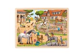 Puzzels - Goki Wooden Jigsaw Puzzle Horse Riding School 96 pcs. Hout - 57367