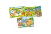 Puzzels - Goki Wooden Jigsaw Puzzle Animals Set of 3 Hout - 57377