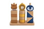 Speelgoed voor baby's - Trixie Baby Wooden Stacking Blocks Wild Animals 16pcs. - 36-273