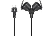 Voedingskabel (extern) - Pro Outdoor Double Extension Cable - Voeding (CEE 7/7) - Type E/F Stekker - 10m - Zwart - 4040849654350