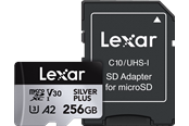 Geheugenkaart - Lexar Professional Silver Plus MicroSD/SD - 205MB/s - 256GB - LMSSIPL256G-BNANG