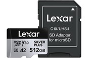 Geheugenkaart - Lexar Professional Silver Plus MicroSD/SD - 205MB/s - 512GB - LMSSIPL512G-BNANG