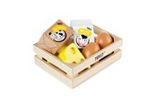Houten speelgoed - Tidlo Wooden Eggs and Milk in a crate - T0103