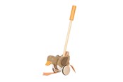 Speelgoed voor baby's - Small Foot - Wooden Push Figure Duck with Moving Head - 12493