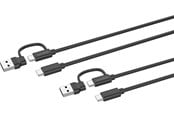 Gaming accessoires - Speed-Link STREAM Play + Charge USB-C/A to USB-C Cable Set - Black - Wired Charging cable for wireless game controller - Sony PlayStation 4 - SL-460101-BK