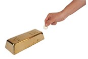 Decoratie - Kikkerland Ceramic Gold Bar Coin Bank (PB17) - PB17