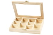Bouw-/constructiekits - Creativ Company Wooden Box with Glass Lid and 10 compartments - 56930
