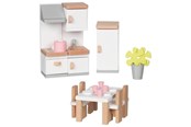 Dolls & Accessories - Goki Wooden Doll Furniture Kitchen 20 pieces. - 51493