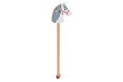 Pop, teddybeer en materiaal - Goki Wooden Hobby Horse White with Gray Mane - 53807