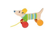 Speelgoed voor baby's - Goki Wooden Pull Along Dog - 54878