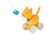 Speelgoed voor baby's - Goki Wooden Pull Animal Kitten - 54896