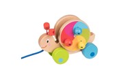 Speelgoed voor baby's - Goki Wooden Pull Animal Snail - 54900