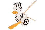 Speelgoed voor baby's - Goki Wooden Push Figure Zebra Duck - 54959